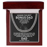 To My Bonus Dad-Stainless Steel Cuban Chain Necklace - luxoz