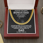 To My Bonus Dad-Stainless Steel Cuban Chain Necklace - luxoz