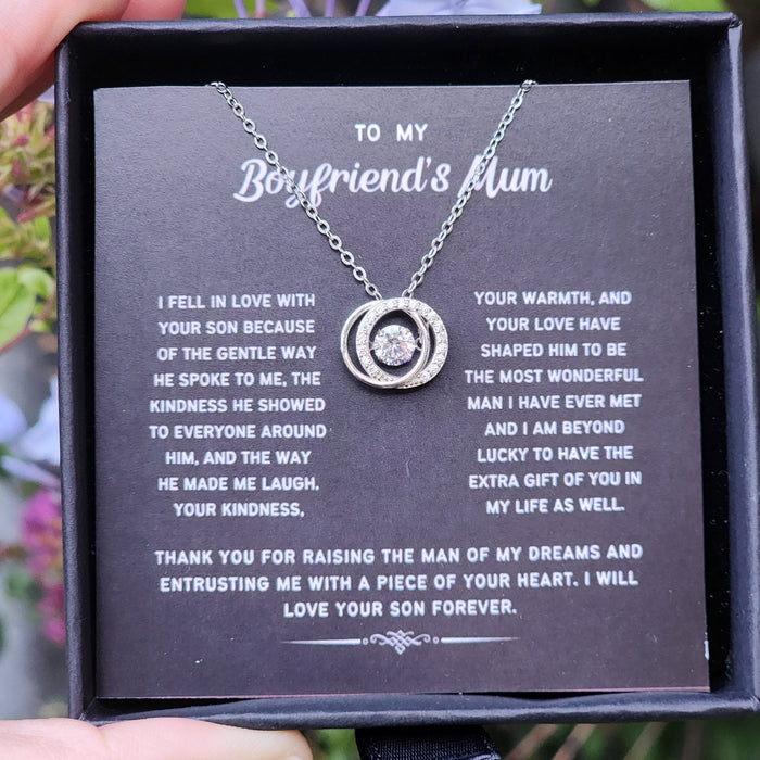 To My Boyfriend's Mum- Double Circle Necklace-s925 Sterling Silver