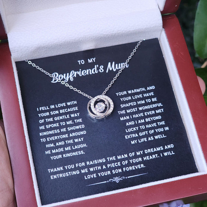 To My Boyfriend's Mum- Double Circle Necklace-s925 Sterling Silver