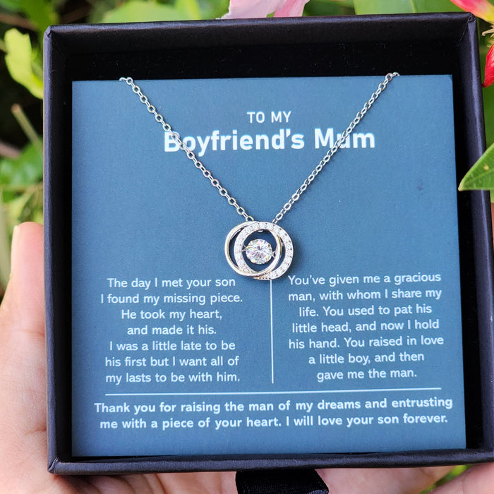 To My Boyfriend's Mum- Double Circle Necklace-Sterling Silver