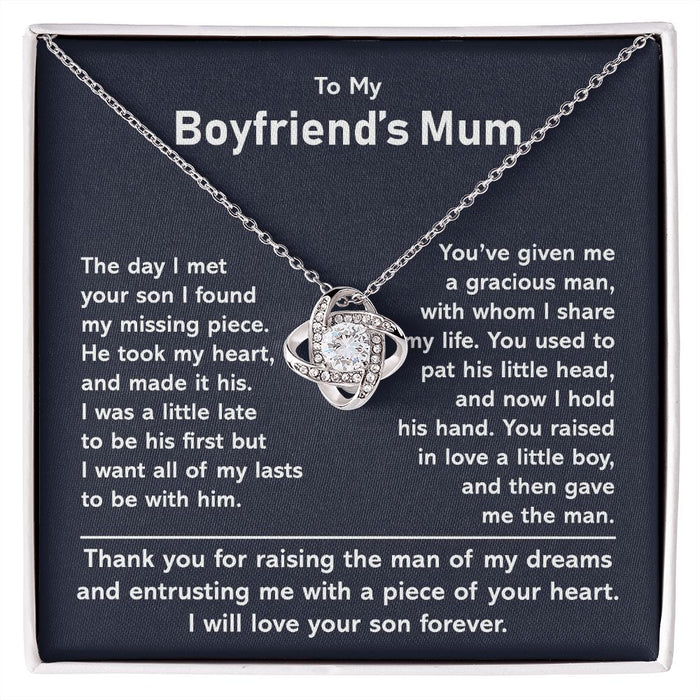 To My Mother In Law-Silver Loveknot Necklace