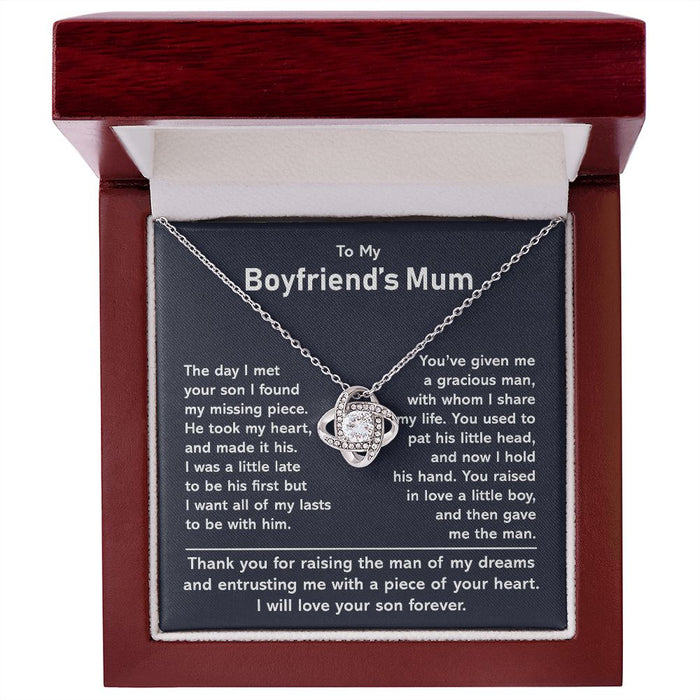To My Mother In Law-Silver Loveknot Necklace