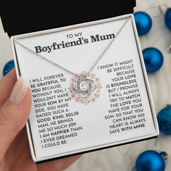 To My Boyfriend's Mum Necklace- Silver Loveknot Necklace