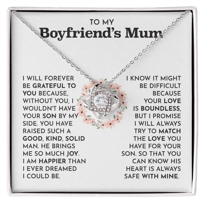 To My Boyfriend's Mum Necklace- Silver Loveknot Necklace