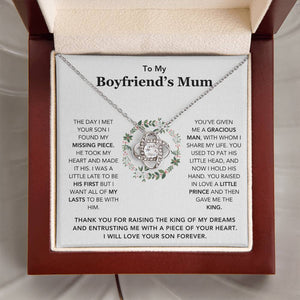 To My Boyfriend's Mum- Loveknot Necklace- I Will Love Your Son Forever - luxoz