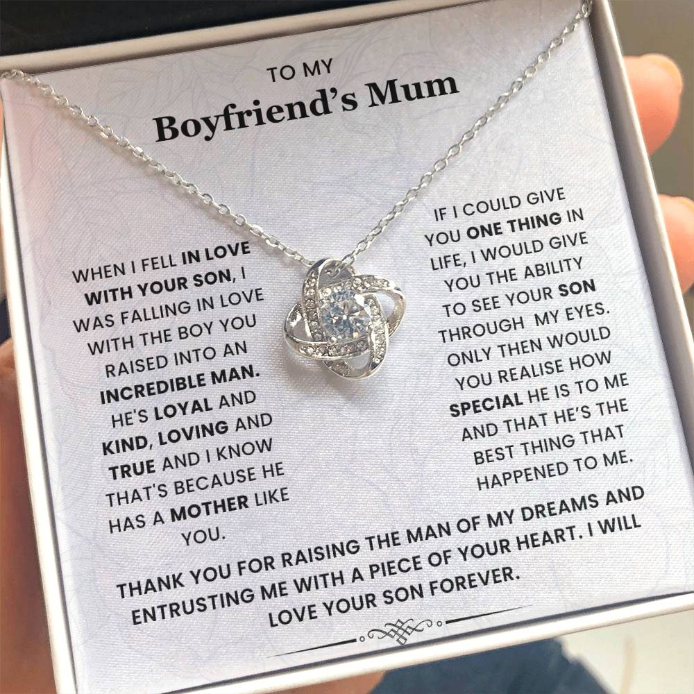 To My Boyfriend's Mum-Loveknot Necklace-See Your Son Through My Eyes - luxoz