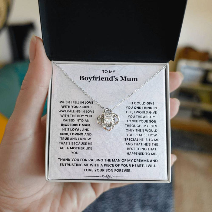 To My Boyfriend's Mum-Loveknot Necklace-See Your Son Through My Eyes