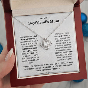 To My Boyfriend's Mum-Loveknot Necklace-See Your Son Through My Eyes - luxoz