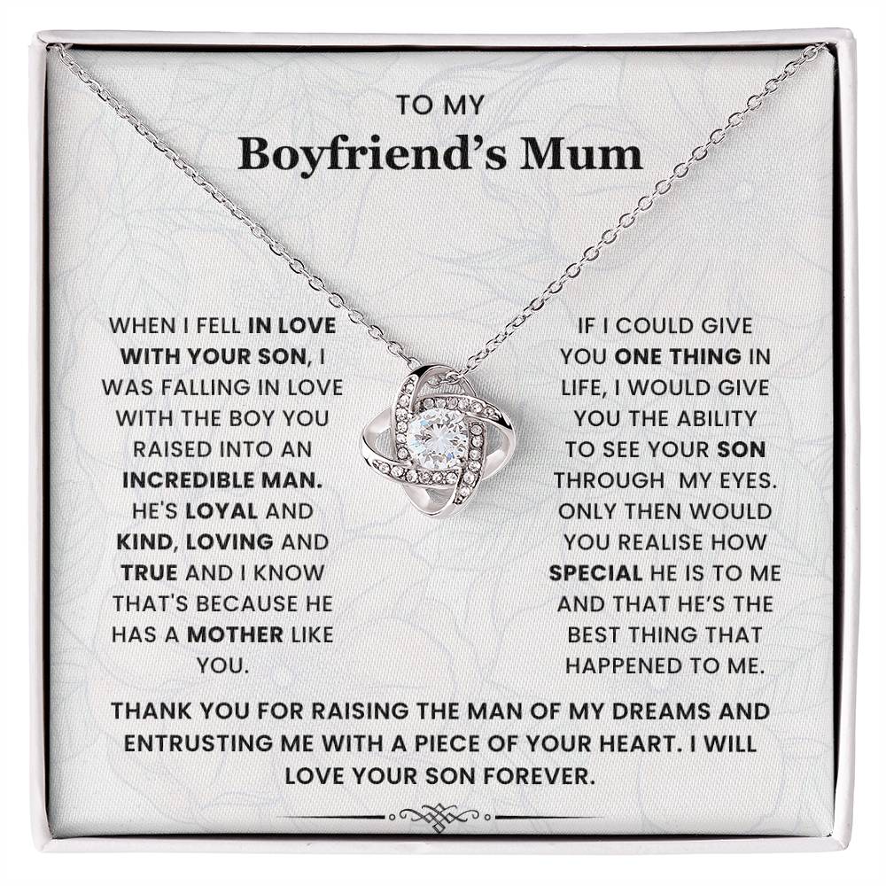 To My Boyfriend's Mum-Loveknot Necklace-See Your Son Through My Eyes - luxoz
