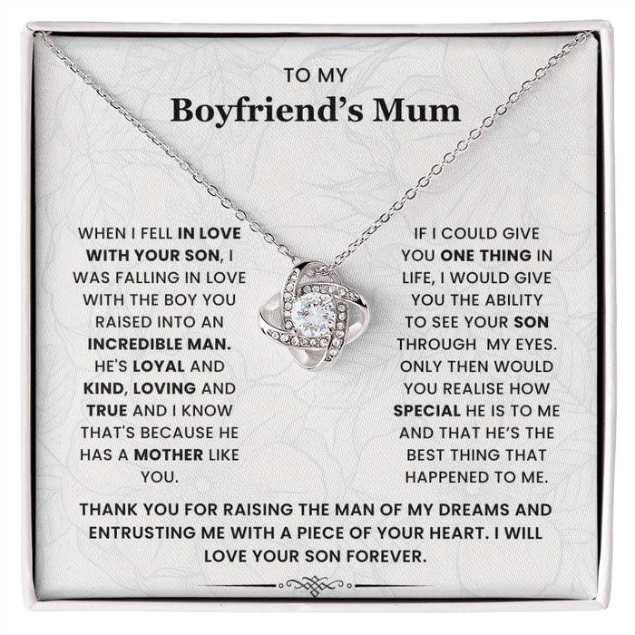 To My Boyfriend's Mum-Loveknot Necklace-See Your Son Through My Eyes