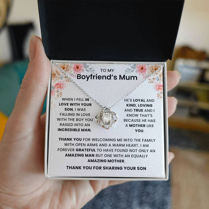 To My Boyfriends's Mum-Loveknot Necklace- He's Loyal And Kind