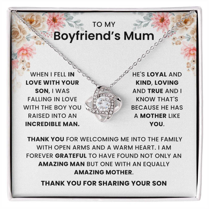 To My Boyfriends's Mum-Loveknot Necklace- He's Loyal And Kind