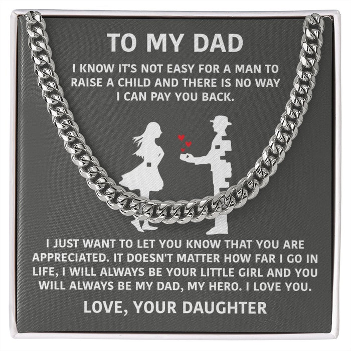 Sentimental Gifts For Dad From Daughter- Cuban Link Chain