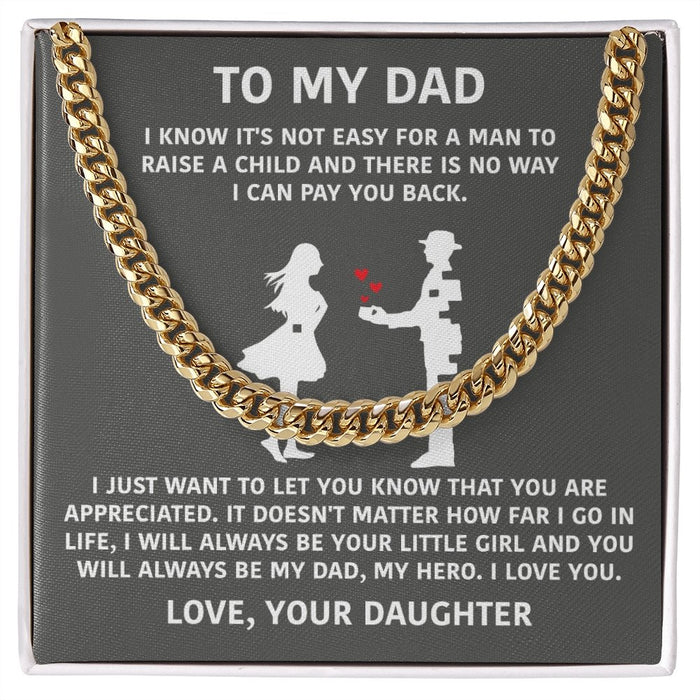 Sentimental Gifts For Dad From Daughter- Cuban Link Chain