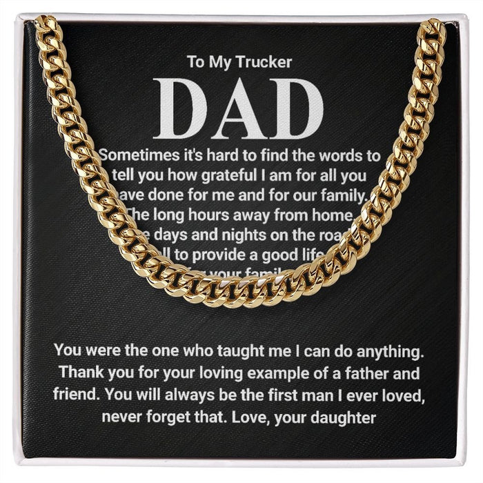 To My Trucker Dad Birthday Gift Necklace