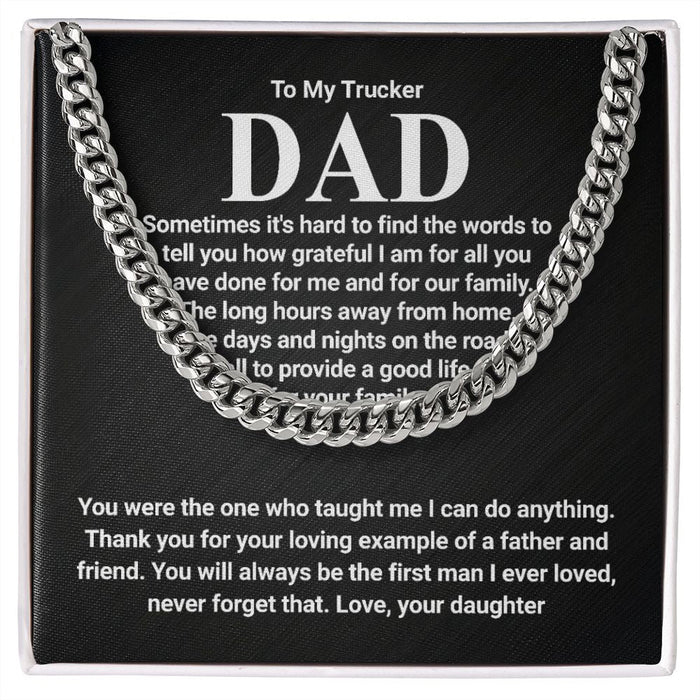 To My Trucker Dad Birthday Gift Necklace
