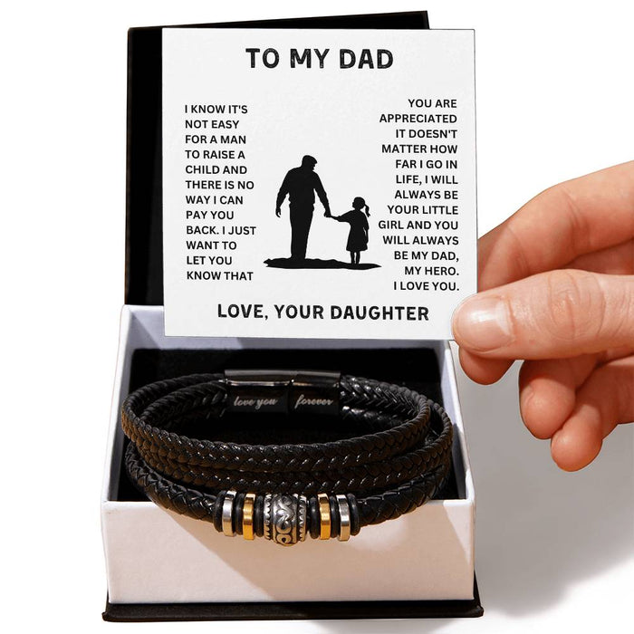 To My Dad-You Are My Hero-Love You Forever Bracelet