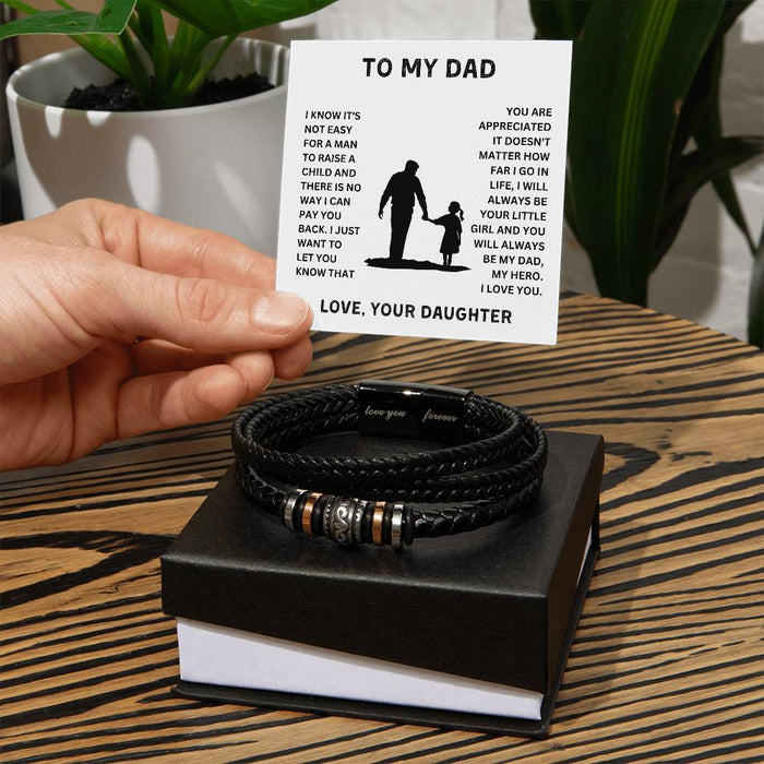 To My Dad-You Are My Hero-Love You Forever Bracelet