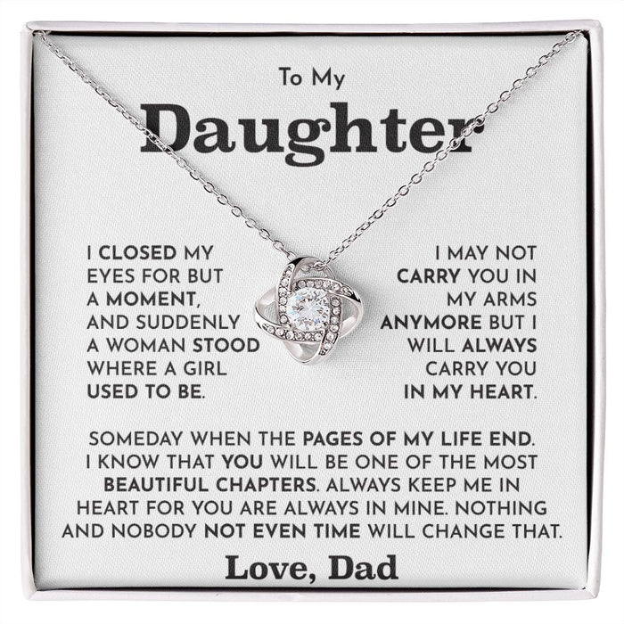 Father Daughter Gifts-Loveknot Necklace-Birthday Gift For Daughter