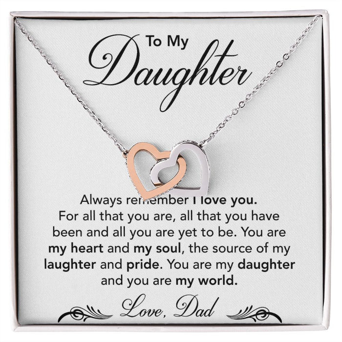 Necklace For Daughter-Two Hearts Necklace-From Dad