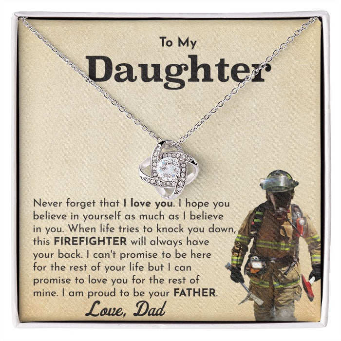 Father Daughter Necklace- Gift From Fire Fighter Dad