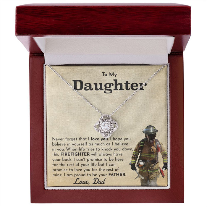 Father Daughter Necklace- Gift From Fire Fighter Dad