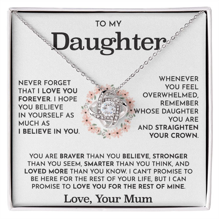 To My Daughter -Loveknot Necklace-You Are Braver