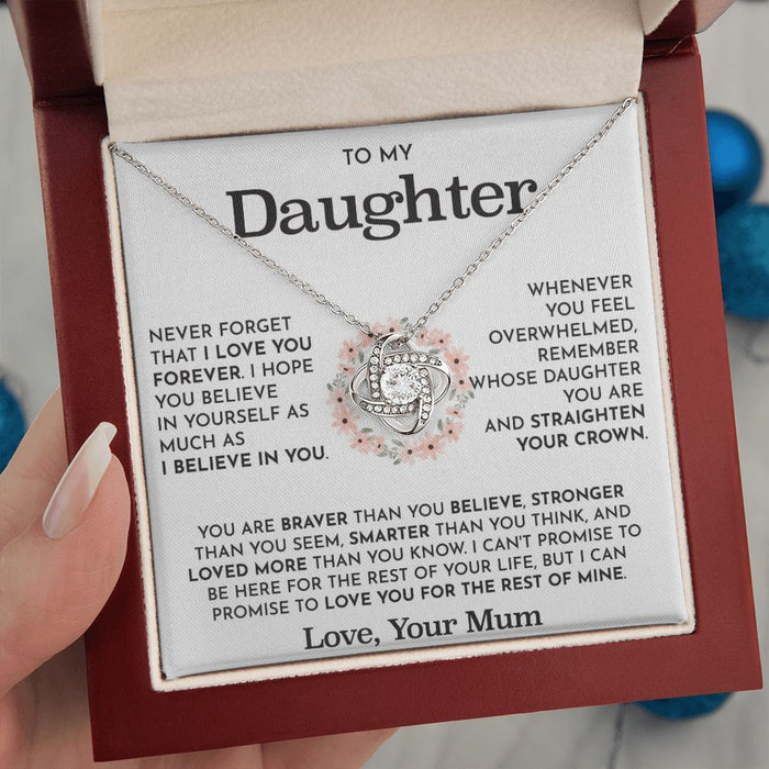 To My Daughter -Loveknot Necklace-You Are Braver