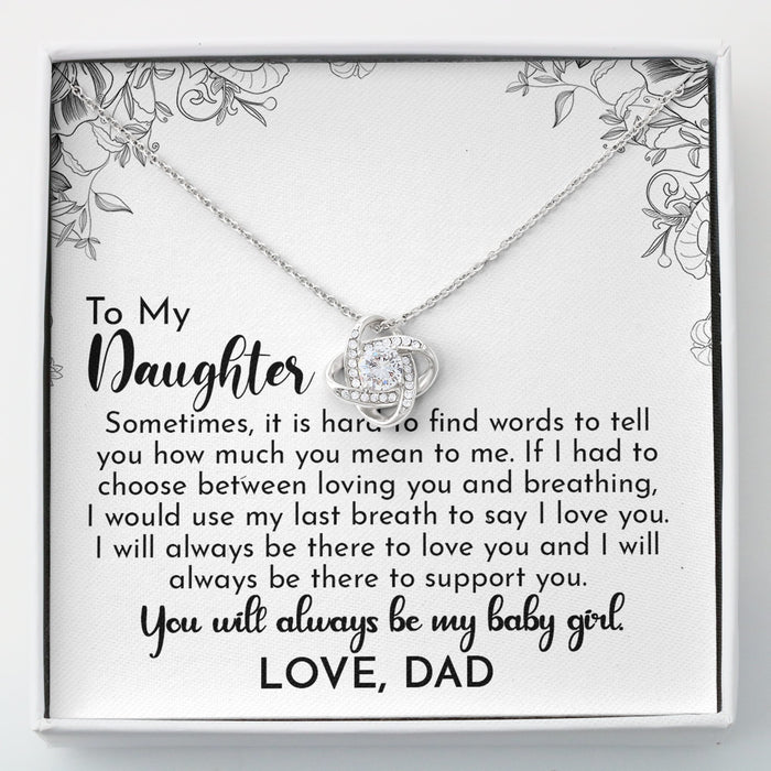Daughter Necklace - Silver Loveknot Necklace-From Dad