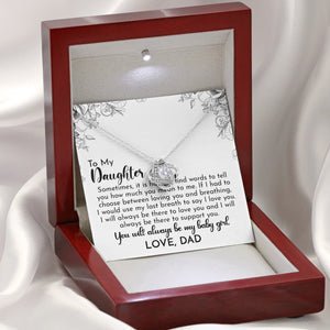 Daughter Necklace - Silver Loveknot Necklace-From Dad