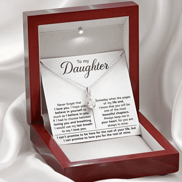 To My Daughter- Loveknot Necklace-I Can Promise To Love You