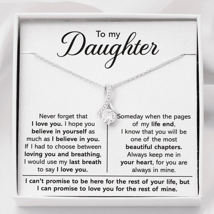 To My Daughter- Loveknot Necklace-I Can Promise To Love You
