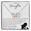 To My Daughter-Dad And Daughter Hearts Linked Forver Neckalce - luxoz