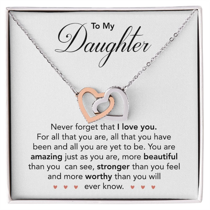 Necklace For Daughter From Parents-Interlocking Hearts Necklace