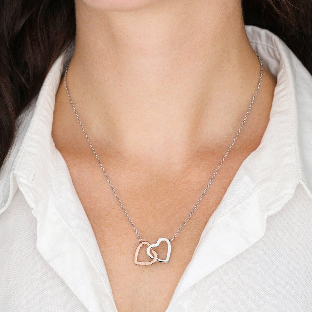 To My Daughter- Interlocking Hearts Necklace- Believe Deep In Your Heart - luxoz