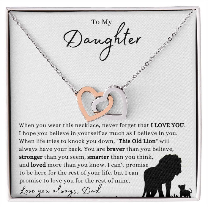 To My Daughter- Interlocking Hearts Necklace- Wear This Necklace