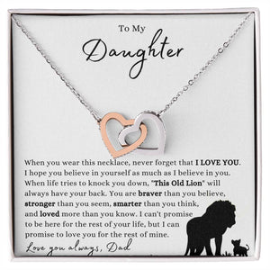 To My Daughter- Interlocking Hearts Necklace- Wear This Necklace - luxoz