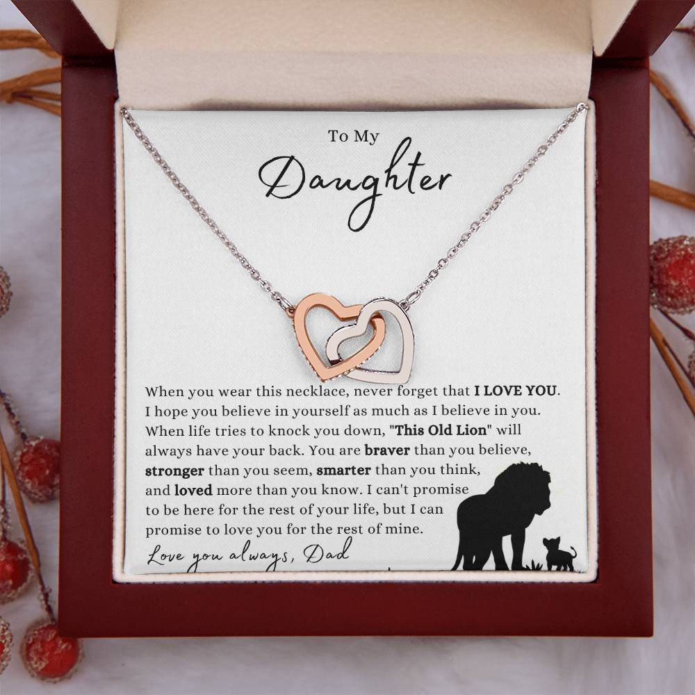 To My Daughter- Interlocking Hearts Necklace- Wear This Necklace - luxoz