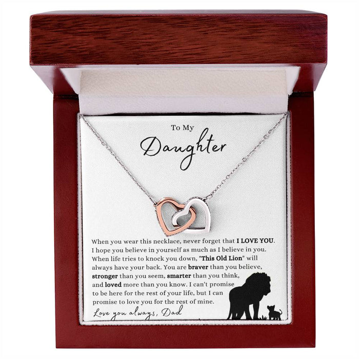 To My Daughter- Interlocking Hearts Necklace- Wear This Necklace
