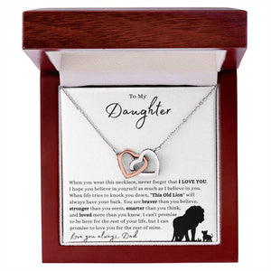 To My Daughter- Interlocking Hearts Necklace- Wear This Necklace - luxoz