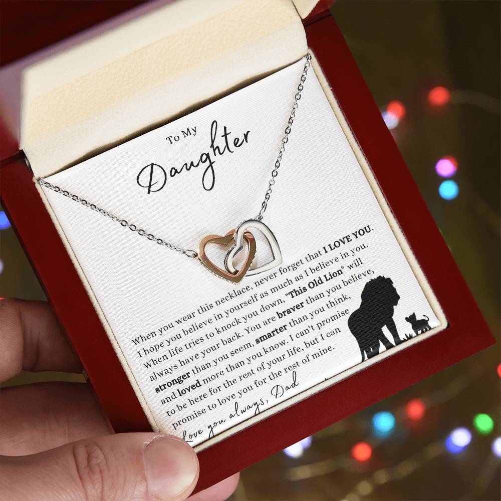 To My Daughter- Interlocking Hearts Necklace- Wear This Necklace - luxoz