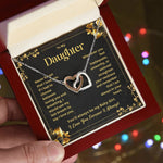 To My Daughter- Interlocking Hearts Necklace-You Will Always Be My Baby Girl - luxoz