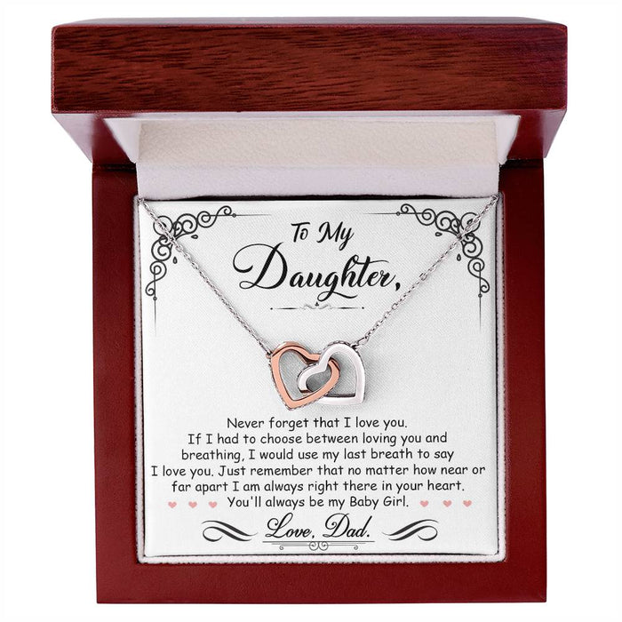 To My Daughter- Interlocking Necklace- I Am Always Right There