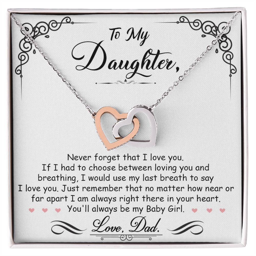 To My Daughter- Interlocking Necklace- I Am Always Right There - luxoz