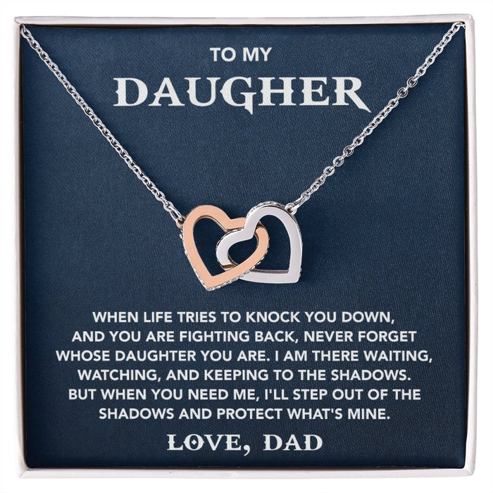 Necklace For Daughter From Dad-Intelocking Hearts Necklace