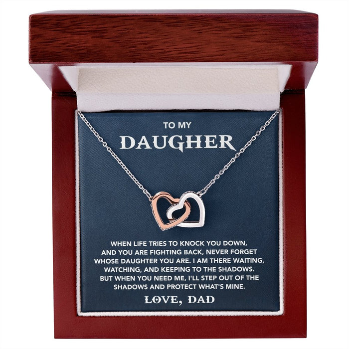 Necklace For Daughter From Dad-Intelocking Hearts Necklace