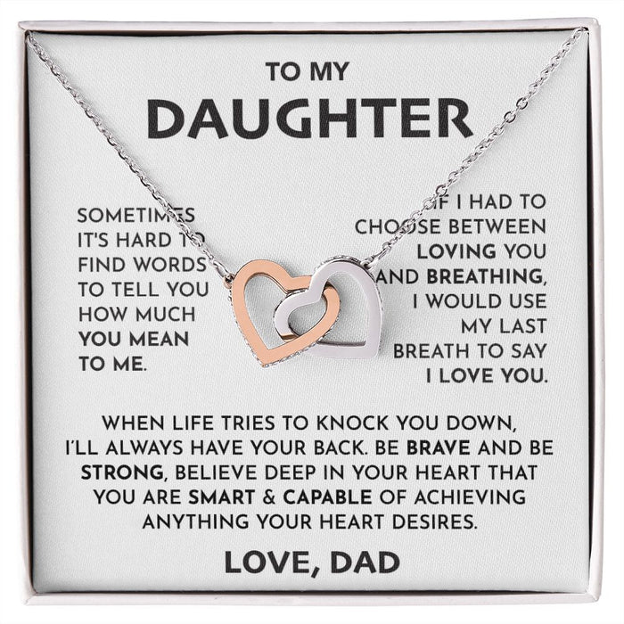 To My Daughter- Interlocking Hearts Necklace From Dad