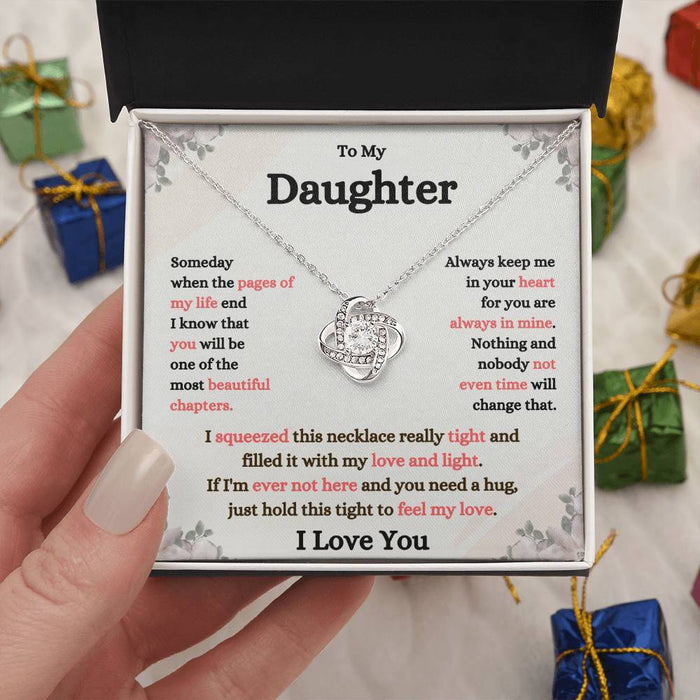 To My Daughter-Loveknot Necklace-An Unbreakable Bond With Daughter