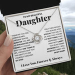 To My Daughter- Loveknot Necklace-Carry You In My Heart - luxoz